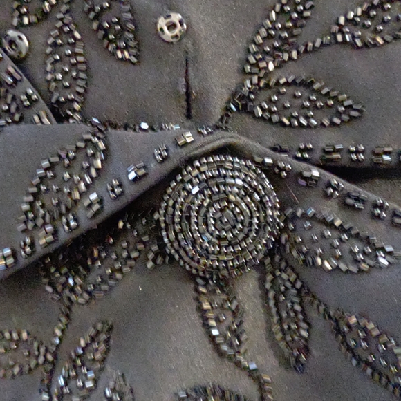 Vintage Black Tie Oleg Cassini black sequin blazer size 4P - Picture 7 of 10